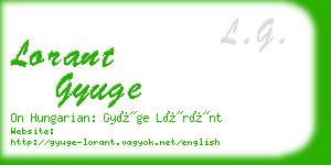 lorant gyuge business card